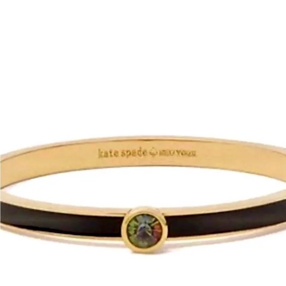 ⭐️Kate Spade⭐️Forever Gems Gold Black Hinged Bracelet Women's Bangle Jewelry - Picture 12 of 13